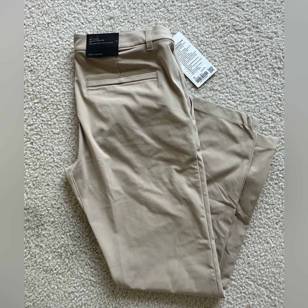 Men’s Lululemon ABC Slim-Fit Trousers *Warpstreme 35x32 NWT